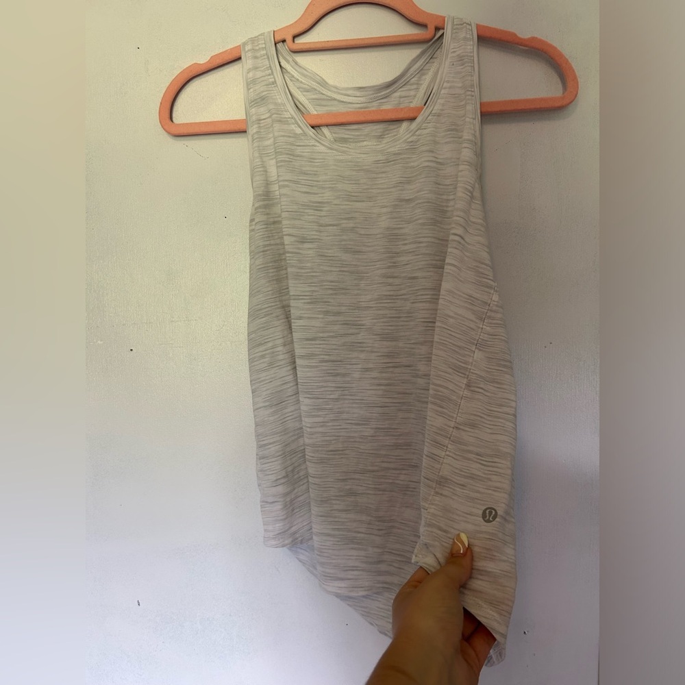 lululemon (tags cut) size 4 tank; white sheered